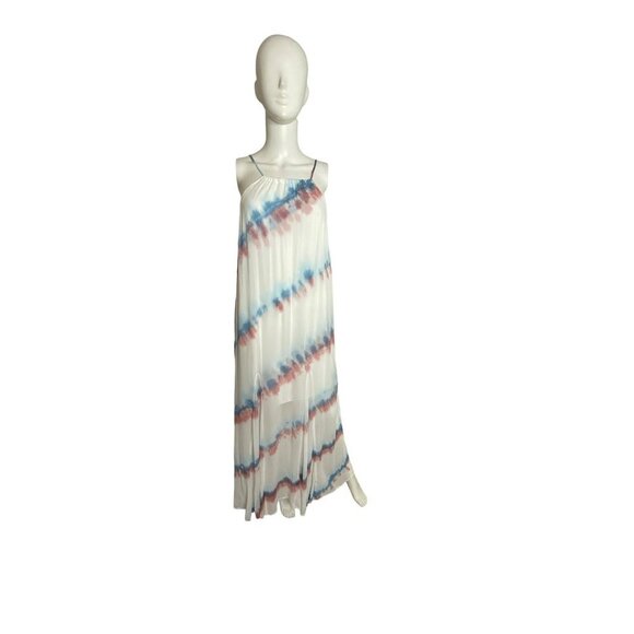 YOUNG FABULOUS AND BROKE WOMEN'S ELLIE POOL LAKE WASH TRAPEZE MAXI DRESS SZ S - Picture 1 of 4